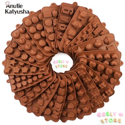 Silikonchokladform Chokladbakningsverktyg Non-stick silikonkakagelé 3D DIY Godisform bakverk