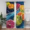 Window Curtain for Room 2 Panel Colorful Fruit Anti-mosquito Curtains for Camera Halloween Decoration Partition Shades Living
