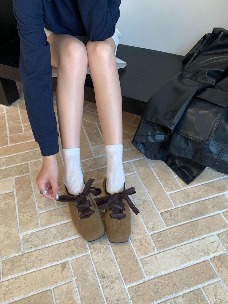 2025 new retro square head strap casual wind inner height increase small single shoes spring and autumn French retro women's single shoes