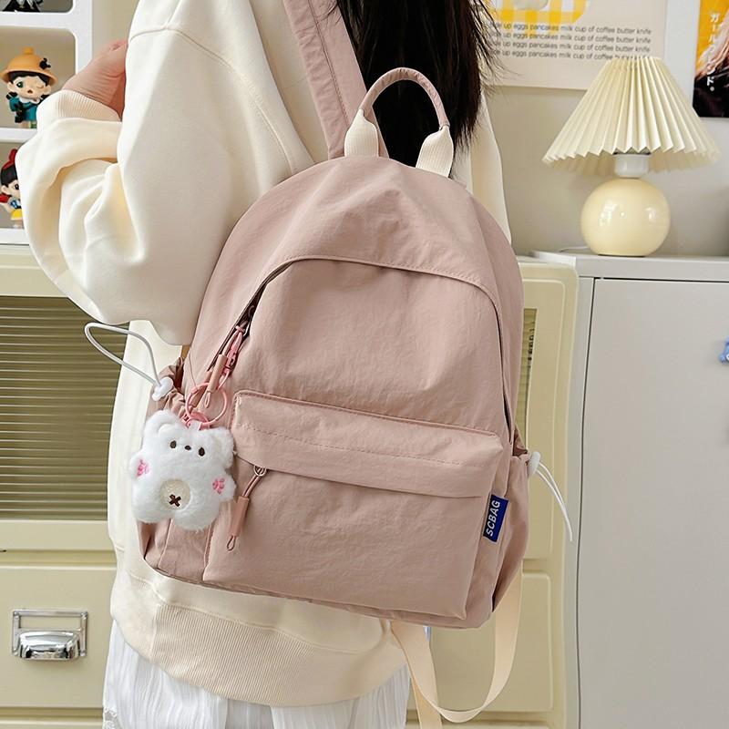 Schoolbag Japanese soft sister schoolbag Korean version solid color versatile girl small backpack leisure junior high school student backpack