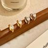 S925 Sterling Silver Love Heart Diamond Ear Cuffs - Minimalist Peach Heart Design Earrings