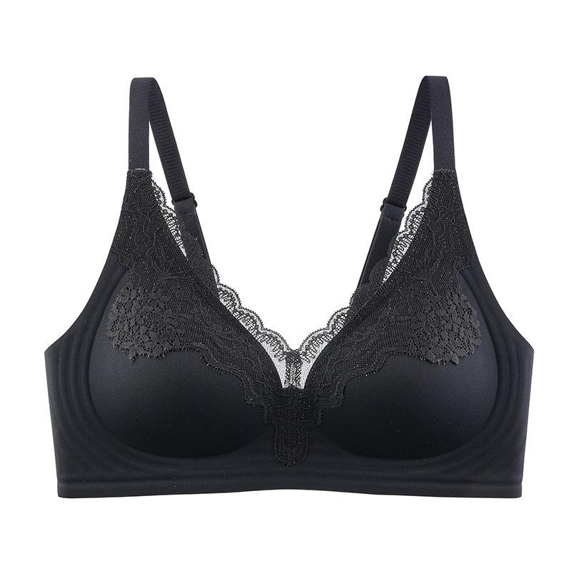 Wireless Push Up Bra Sexy Back Support Lace Trim Breathable Comfort Underwear