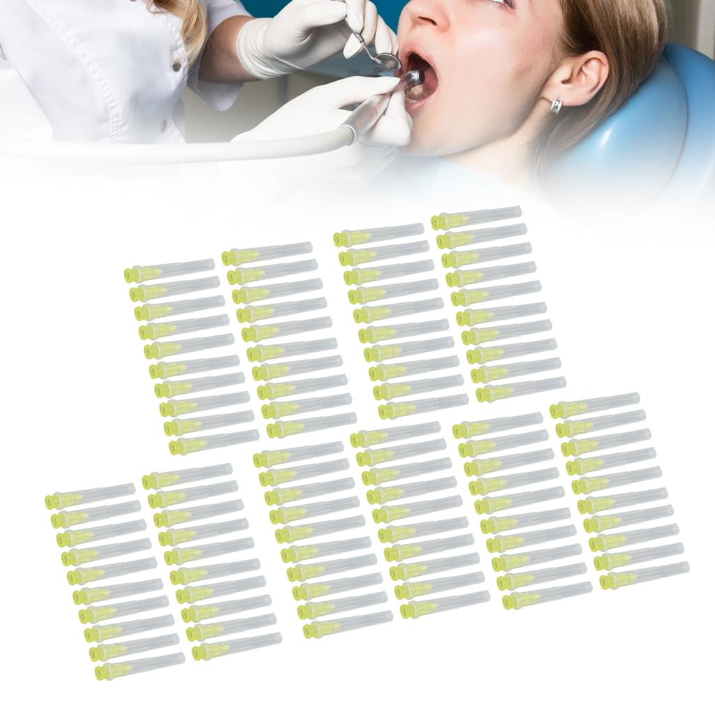 100pcs 27G Dental Cleaned Endo Irrigation Disposable Professional Dental Irrigation Needles