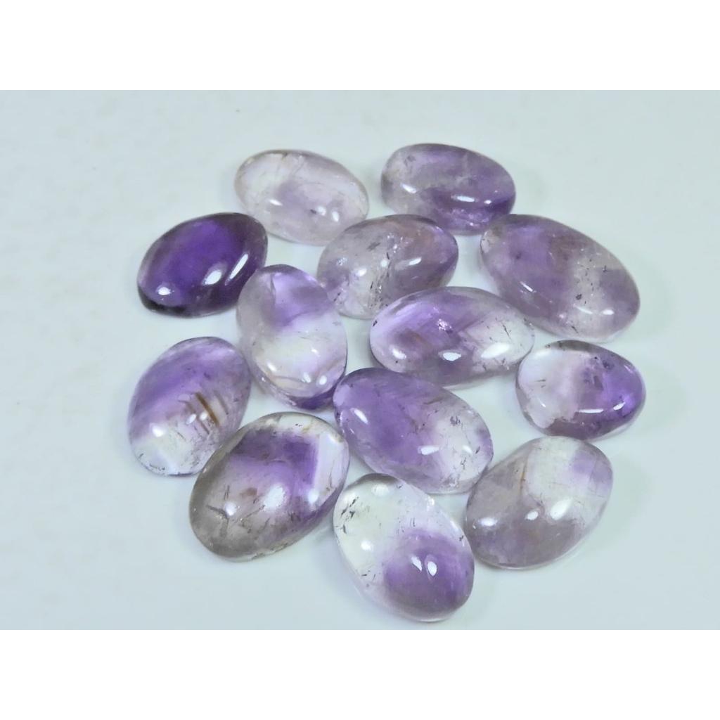 170Cts. Natural Amethyst Lace Agate Oval Shape Cabochon Gemstone 13Pcs Lot C-1908