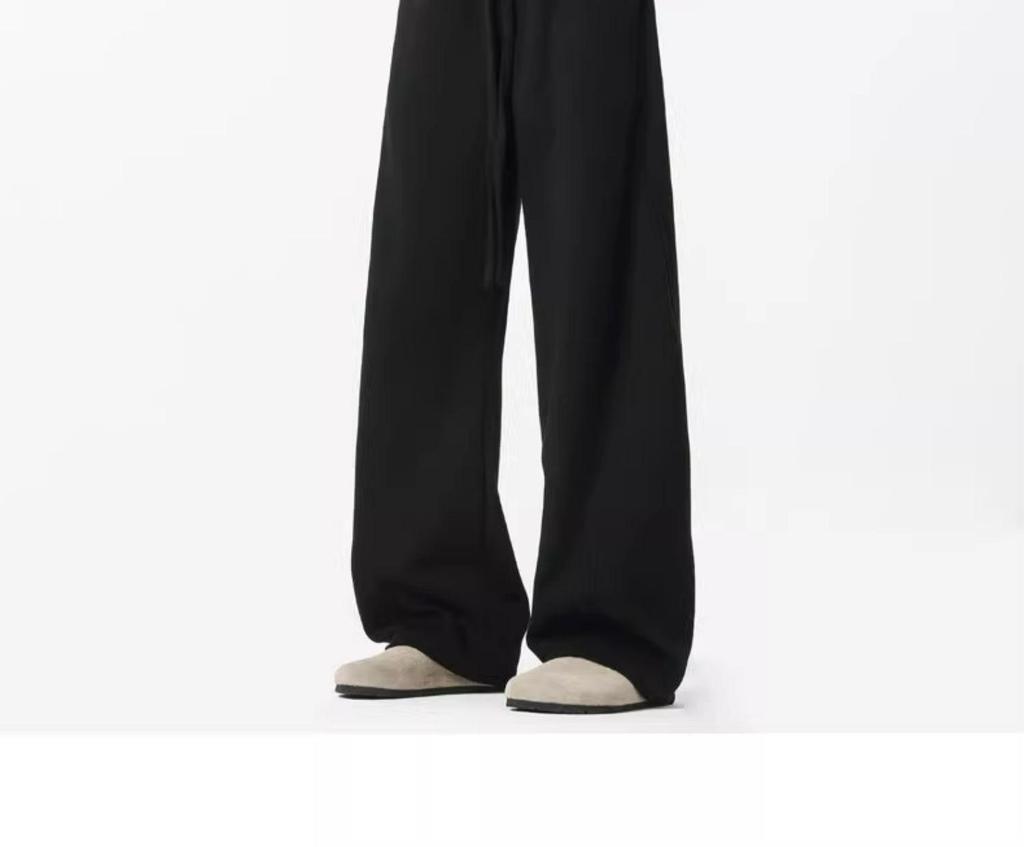 Black Machete Men's Wide-Leg Sweatpants – Autumn/Winter Drape Style, CleanFit Casual Trousers