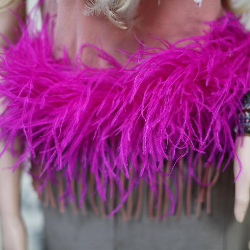 5 Layers Ostrich Top Encryption Thickened Feather Fleece Strip Catwalk Show Costume Decorative Ostrich Feather Strip