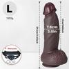 Realistic Black Thick Liquid Silicone Dildo, Soft Skin-Like Texture with Strong Suction Cup, Hands-Free Design, Strap-On Compatible Adult Toy