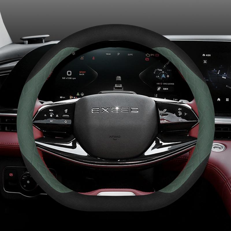 High Leather Braid On Car Auto Steering Wheel Cover Wrap for Exeed Yaoguang LX RX TXL VX TX D Type Steering Wheel Holder