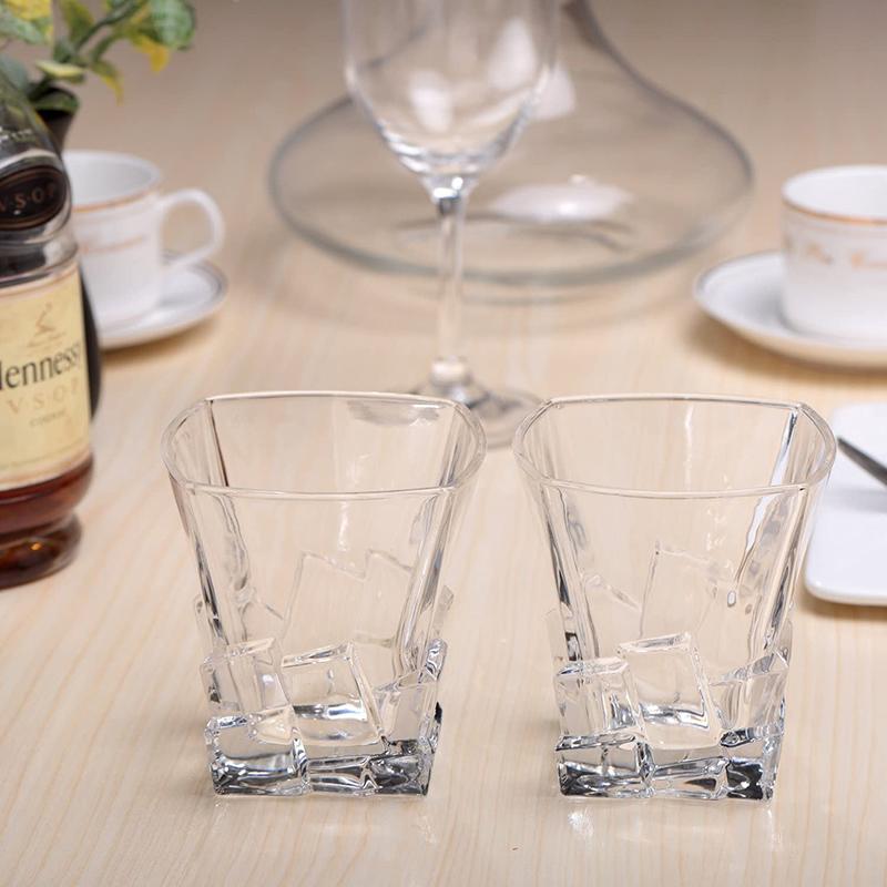 2 ADET Buzdağı Viski Bardağı, Şeffaf İçki Bardağı, Viski, Kokteyl, Bourbon, Meyve Suyu için Şarap Aksesuarları, 300ML