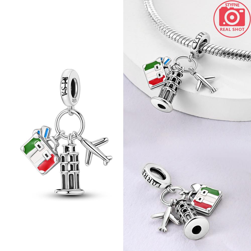 Charms Plata Copper Colors Luggage Carouselbead Fit Original Bracelet Diy Fine Jewelry Gift For Women