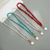 Vintage Alien Pearl OT Buckle Necklace Natural Women's Pearl Pendant Choker Necklace Elegance Simple Jade Turquoise Necklace