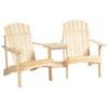 Adirondack Solid Wood Garden Chair with Table and Parasol Hole, 2-seater Garden Armchair, Seating Group, Garden Furniture for Balcony