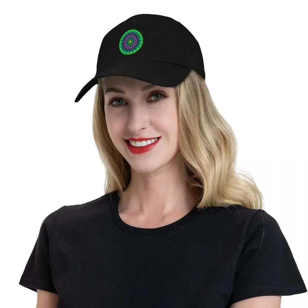 Mandala neon multicolor art Baseball Cap Funny hats Snap Back Hat Cosplay Snapback Cap Elegant Women's Hats Men's