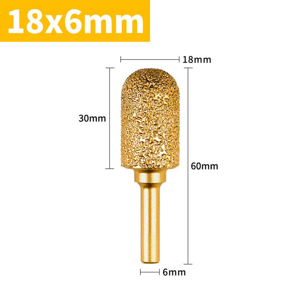 Aa8-25mm Diamond GrindingHead6mm Shank Rotary File Iron Steel Burr Polish Bit For Glass Stainless Steel Stone Rotary Tool