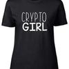 Crypto Girl Fitted Unisexs Ladies T Shirt Vintage Streetwear Stretched Comfortable Graphic Slightly Fashion Stylish