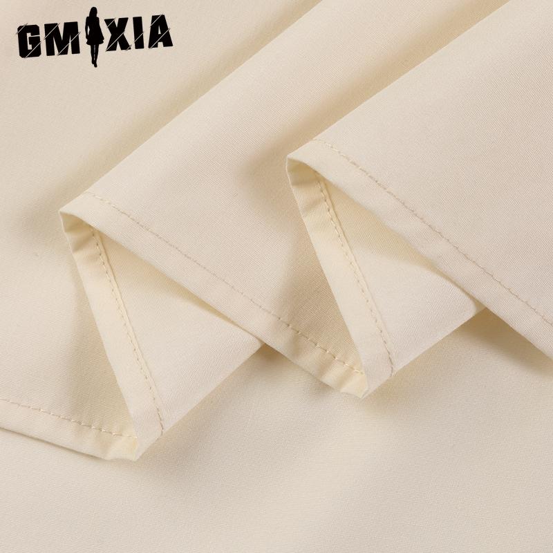 GMXIA Women Casual Loose Long Dress Turn-down Collar Long Sleeve