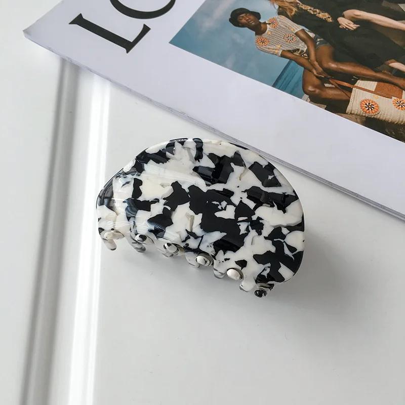 Acetate Hair Claw Medium Size Colorful Grid Plaid Stripe Hair Clip Shark Clips Girls Women Hair Accessories