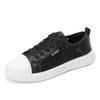 071 Scarpe da Donna Pizzo Board Fondo Piatto Bianco Foro Traspirante Rete Taglia Grande Sportive Tempo Libero