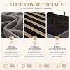 140 × 200 Cm Upholstered Bed with Storage, Velvet Bed with Multifunctional Headboard, LED Lighting, 2 USB & Type-C Port, Hydraulic, Dark Gray