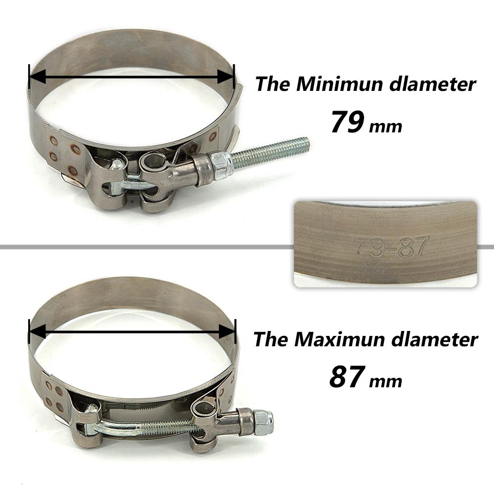 Universal 2.0" 2.25" 2.5" 2.75" 3.0" 3.25" 3.5" 4.0" T-Bolt Exhaust Clamp Intake Turbo Exhaust Intercooler Silicone Coupler