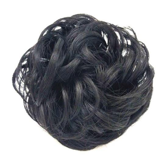 Damen Elastisches Haarknoten Pferdeschwanz Erweiterung Unordentlich Gewellt Chignon Haarteil Zubehör