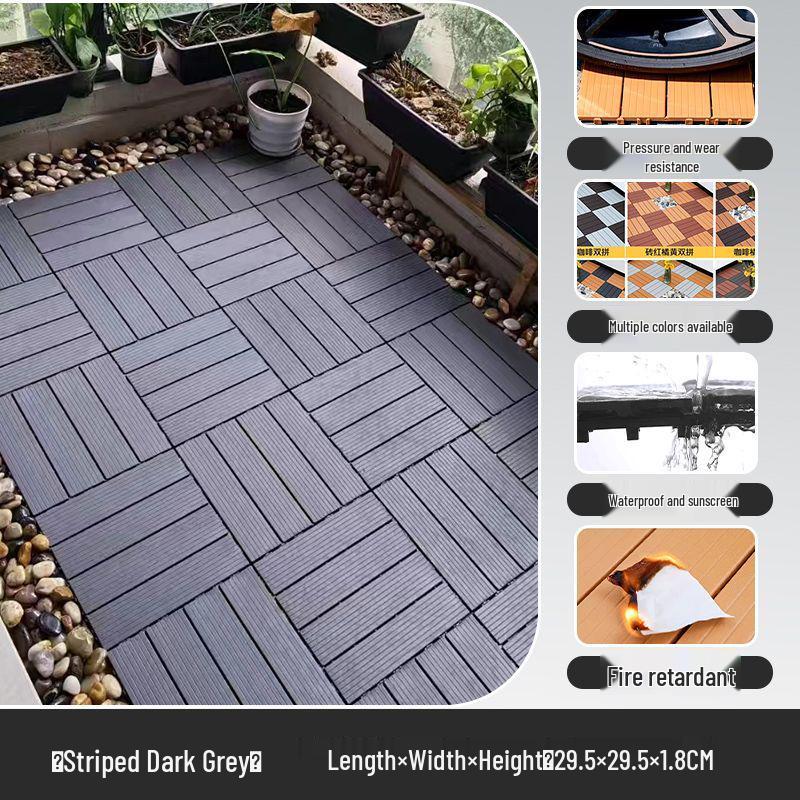 

Самоукладывающееся уличное дерево-пластиковое антикоррозийное напольное покрытие для террасы, балкона, двора и сада