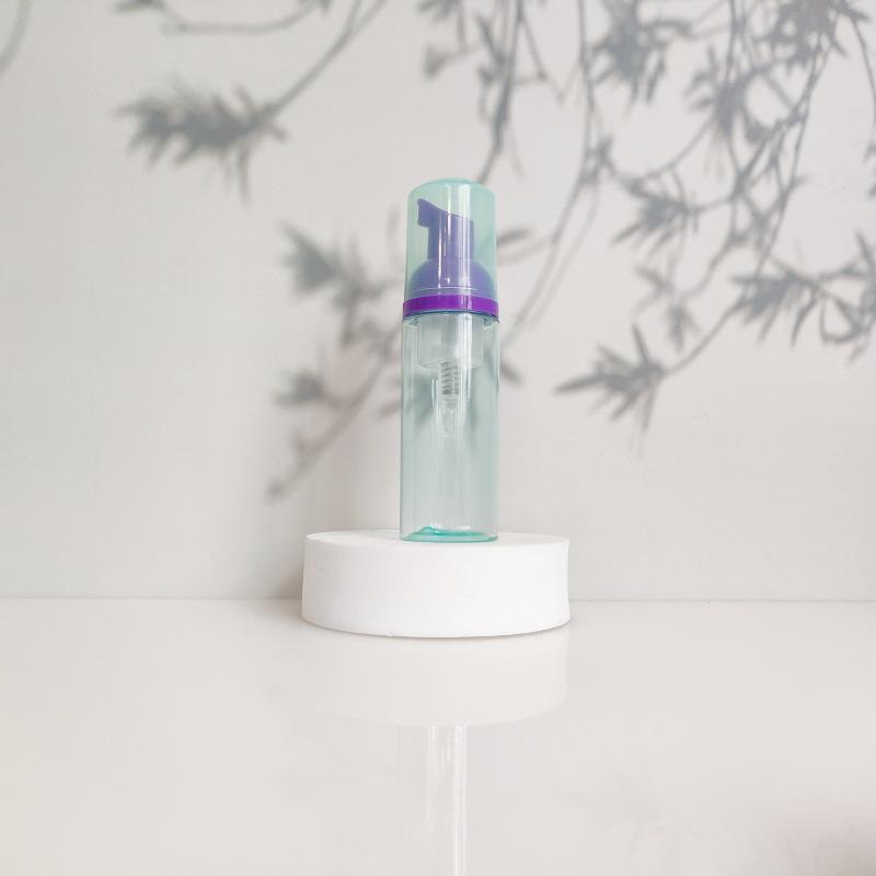 60ml Portable Transparent Green Facial Cleanser Foaming Bottle