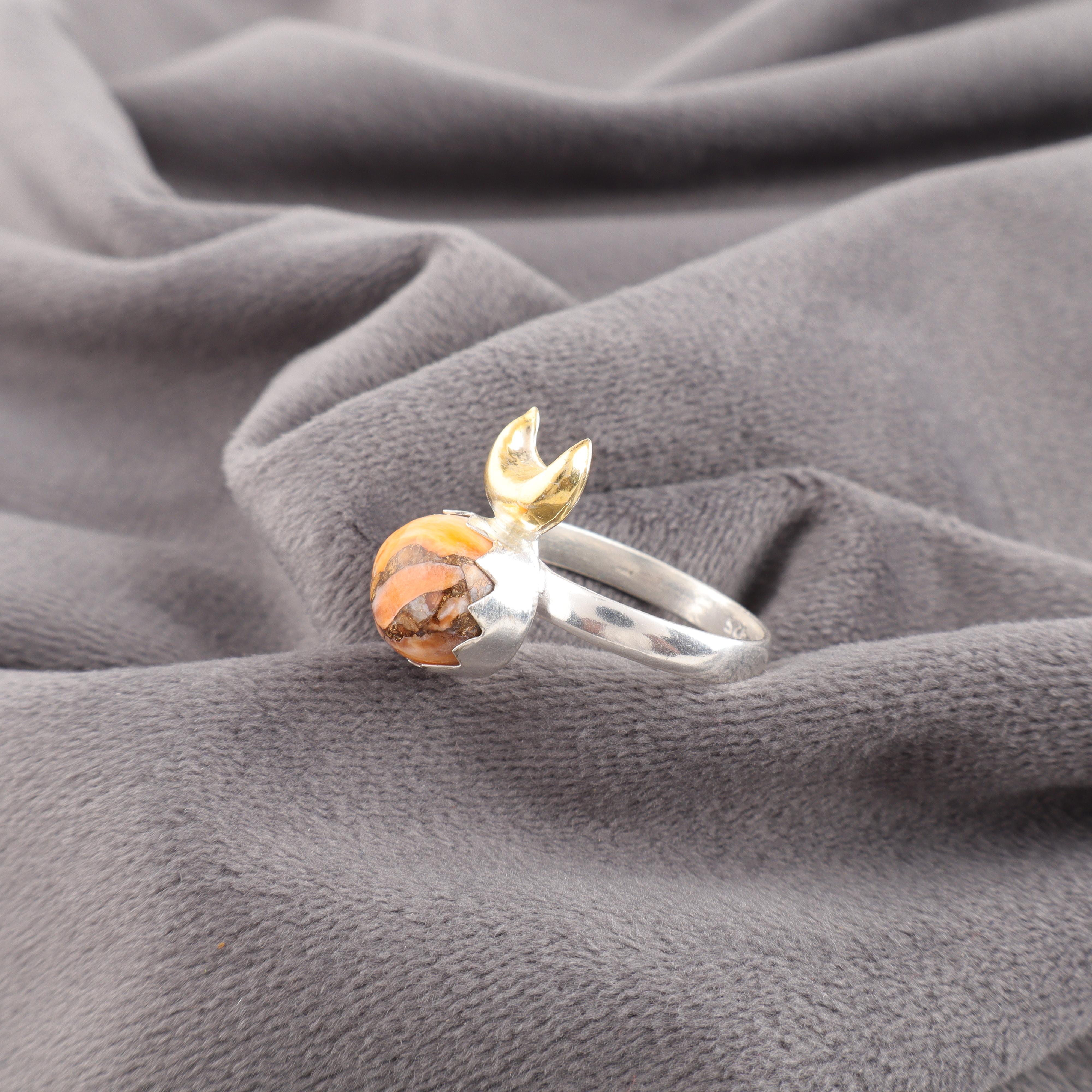 

Кольцо с оранжевой медной бирюзой ручной работы, кольцо из стерлингового серебра 925 пробы, антикварное украшение, для подарка на помолвку 12 оранжевый