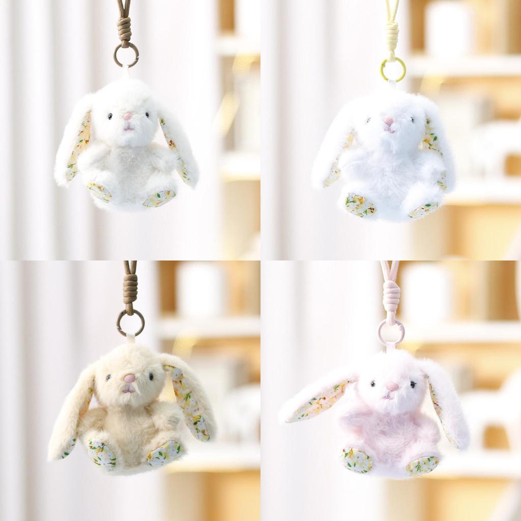Animal Plush Bunny Pendant With Polyester Fiber Filling For Wedding Party Decor