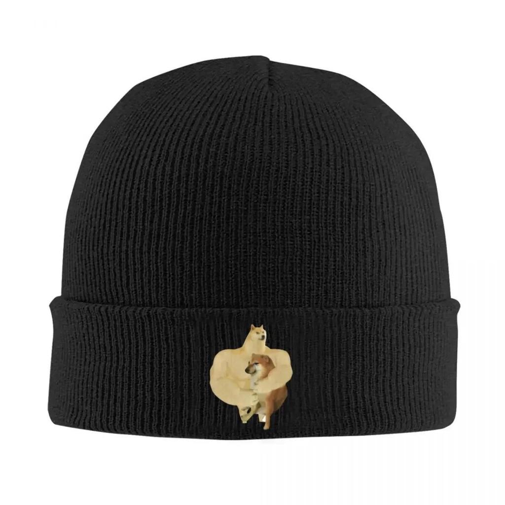 New Doge Shiba Inu Memes Warm Knitted Cap Hip Hop Bonnet Hat Autumn Winter Outdoor Beanies Hats for Unisex Adult