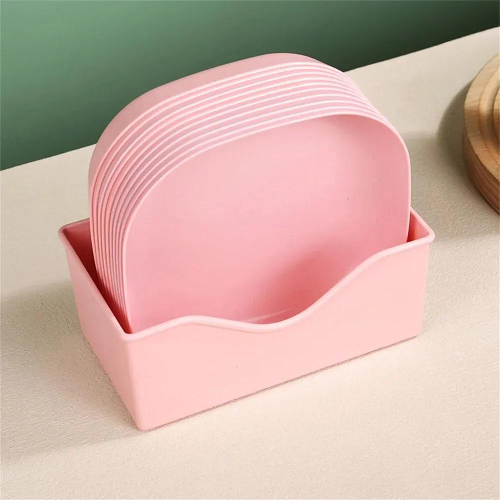 10Pcs Multi-function Spit Bone Dish Household Food Grade Plastic Spit Bone Dish Round Square Set Dining Table Garbage Plate