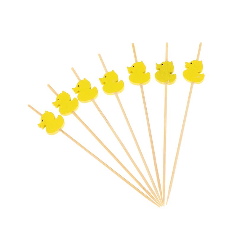 100 Pcs Disposable Bamboo Picks Food Fruit Cocktail Handmade Toothpicks