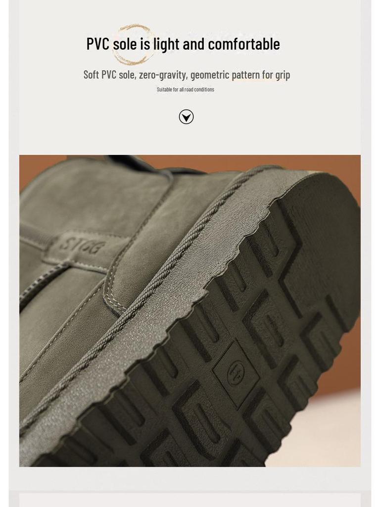 Northeast Men's Winter Short Boots: Warm, Fur-Lined, Cotton Snow Shoes for Outdoor Cold Resistance