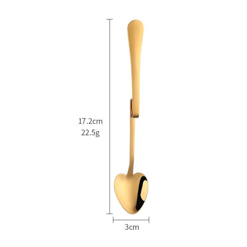 2026 Cup Coffee Spoon Heart Shape Stainless Steel Scoop Silver Sugar Dessert Spoons Gold Stirring Tea-spoon Snack Juice Tools