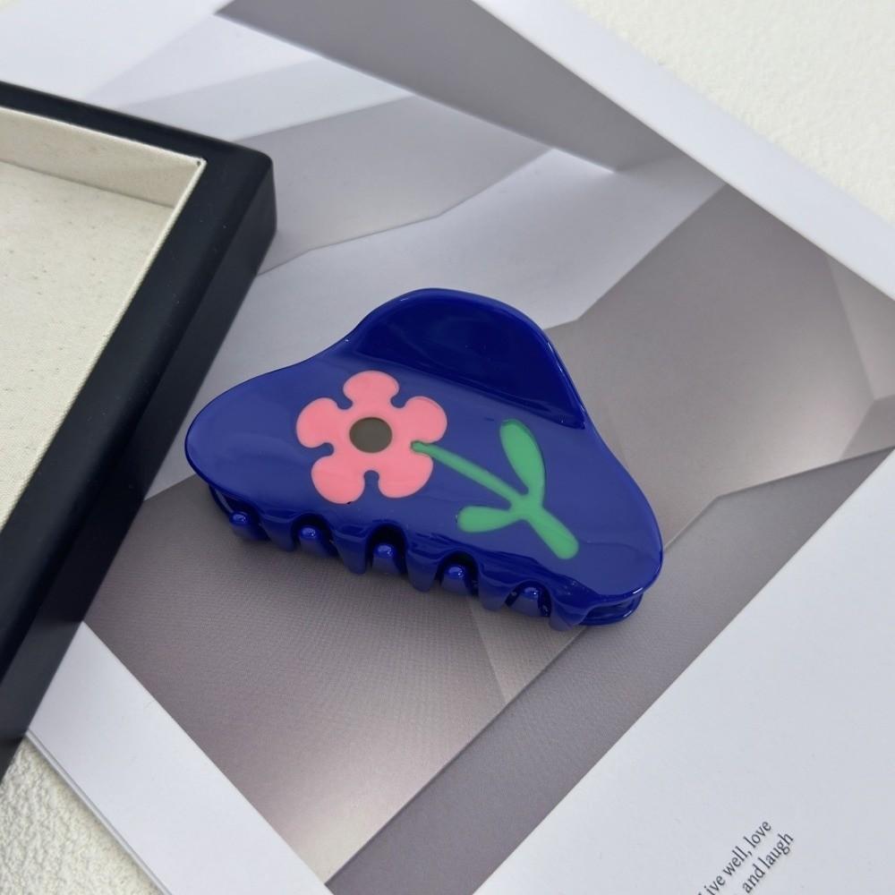 

Flower Shape Tulip Flower Hair Claw Acetic Acid Barrette Headwear Back Head Wear Blue Flower