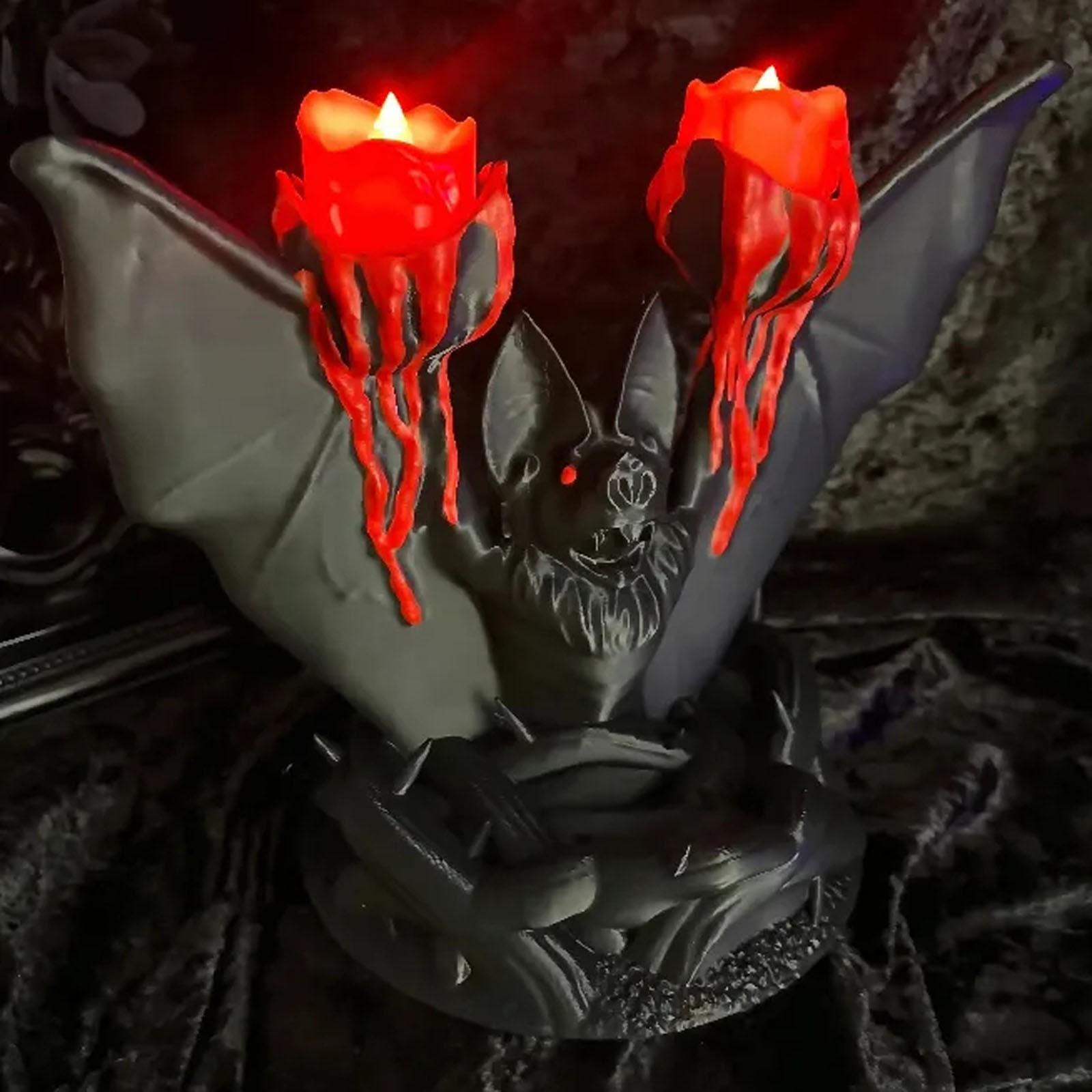 

ХэллоуинЖуткий Декор Ночные КрыльяЛетучая Мышь Подсвечник для Чайной Свечи - Готический Декор для Хэллоуинских Вечеринок и Домов с Привидениями One Size