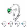 Herz-Kuschelring mit Diamanten und Gravur für Paare