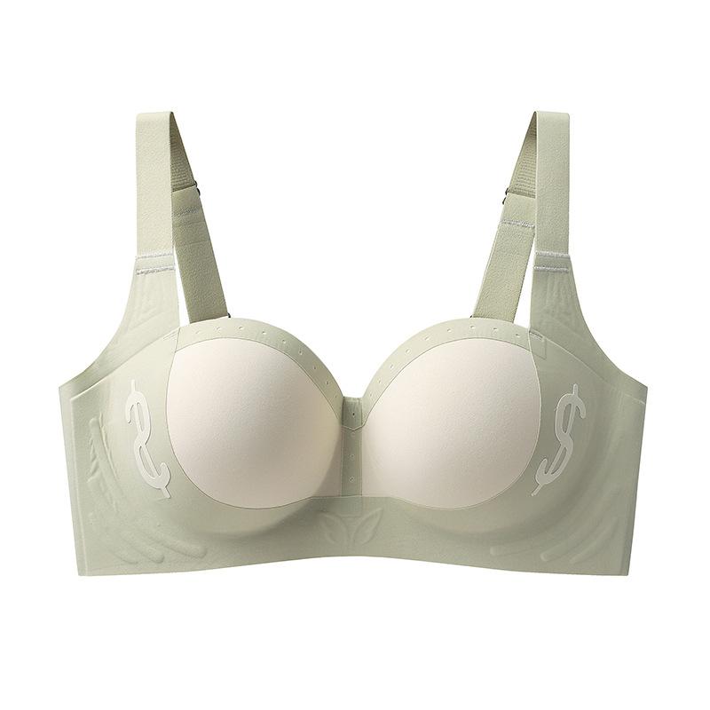 Smidig BH Dam Ena biten Lyftande och Samlande Sömlös BH Justerbar Anti-häng Storstorleksunderkläder