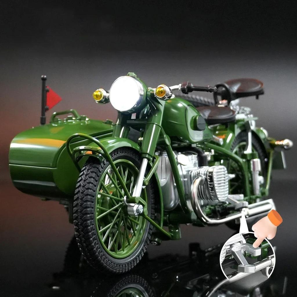 1/10 Motocykl Trójkołowy Stop Die-Cast Model Motocykla Zabawka Pojazd Kolekcja Dźwięk i Światło Terenowy Autocykl Zabawki Samochód