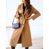 Women's Autumn and Winter Simple Double-breasted Long-sleeved Lapel Button Tweed Jacket