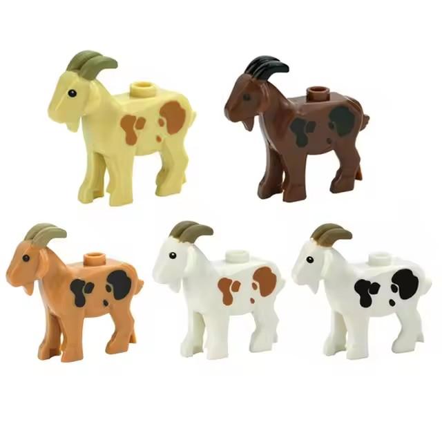 MOC City Animal Building Block Figures Goat Sheep Eagle Owl Panda Parrot Seagull Penguin Zoo Fram Accessories Bricks Toy