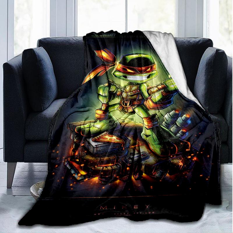 Mutant Turtles Print Flannel Blanket, Soft Warm Lightweight Throw Blanket for living Room,Sofa Bed Camping office