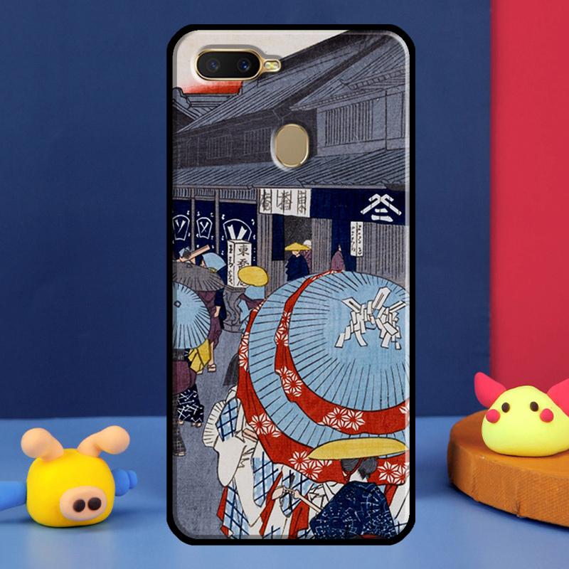 Ukiyo-e Japanese Style Art Case For Oppo A98 A78 A58 A15 A16 A17 A5 A9 A91 A52 A72 A76 A96 A74 A94 A54 S A57 A77 Cover
