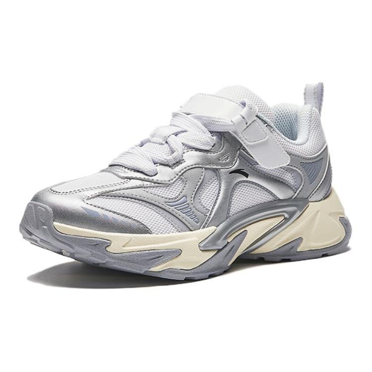 Anta Kids Comfortable Durable Anti-Kick Shock Absorption Low-Top Casual Shoes Kids Casual Shoes White A22448858-2