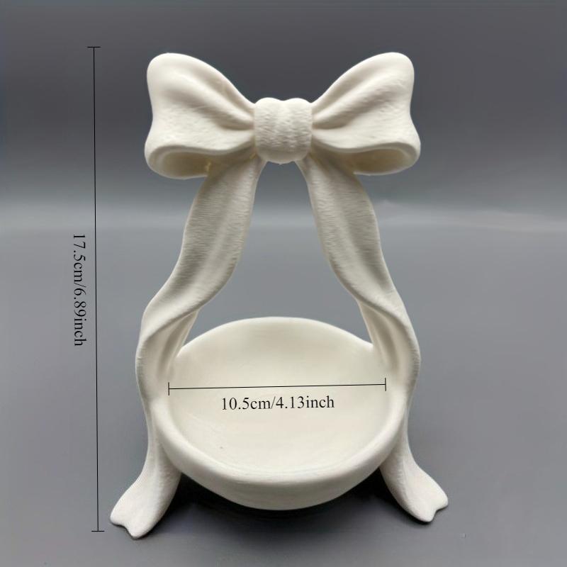 1pc Bowknot Storage Dish | Cute Jewelry and Key Tray - Ideal for Home Multi-Scene Use, Plastic Material