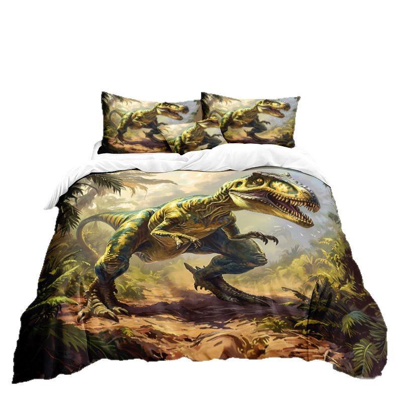 Dinosaur Series 3D Digital Printing Three-Piece Bedding Kit Bed Sheet Quilt Cover