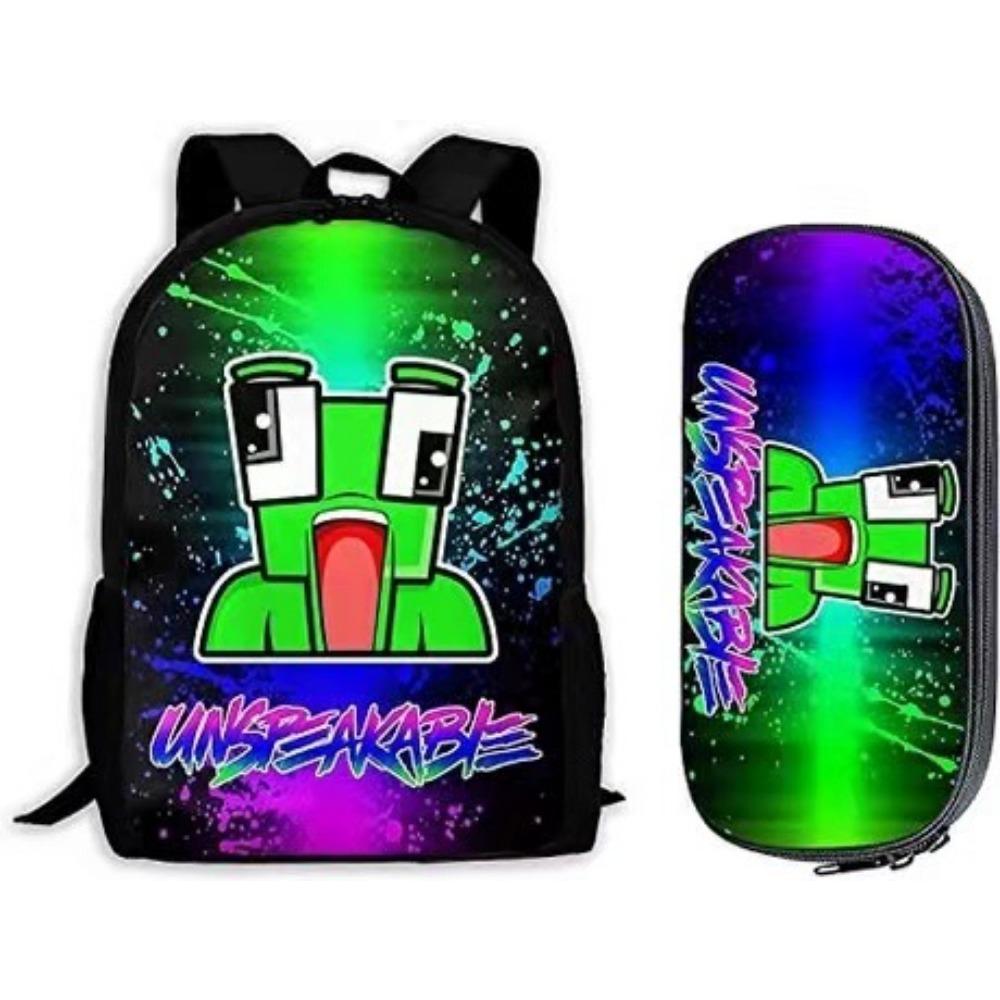 Froschkopf-Schultasche, Grundschulkinder, große Kapazität für Klassenstufenschüler, Grund- und Sekundarschüler, Rucksack dreiteiliges Set