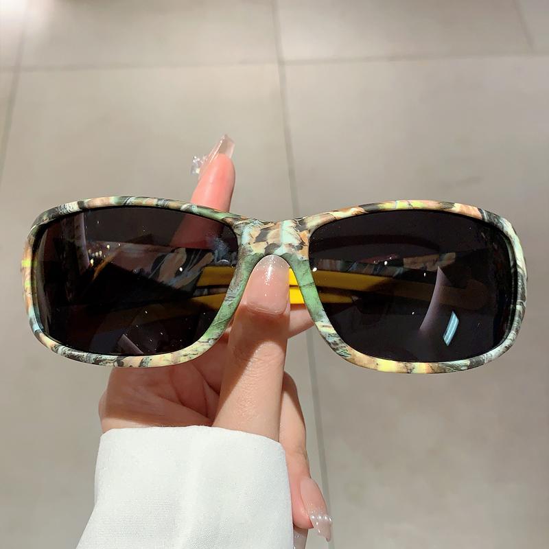 Y2k Men Sunglasses New Wrap Round Outdoor Sports Eyewear Trendy Fashion Mirrror UV400 Protection Eyewear