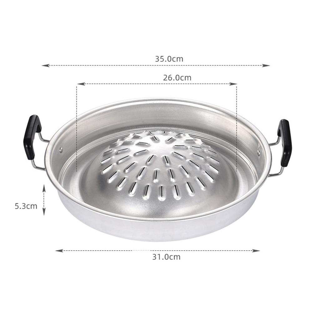 Barbecue Grill Pot Steak Grill Charcoal Pan Multifunctional Aluminum Barbecue Grill Hot Pot for Family Gathering Outdoor Picnics