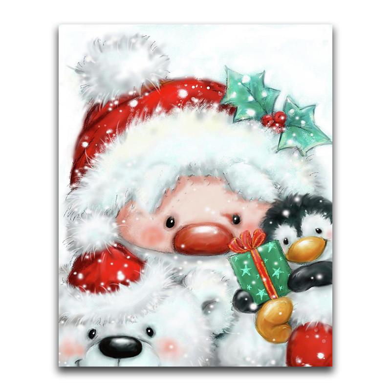 5D DIY Diamond Painting Happy Santa Claus Diamond Embroidery Cross Stitch Kit Full Rhinestone Mosaic Home Decor